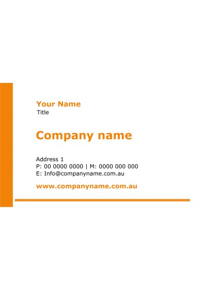 Orange Simple Business Card